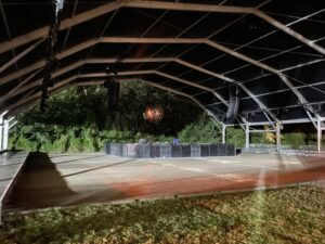 Festival tent the night before the show